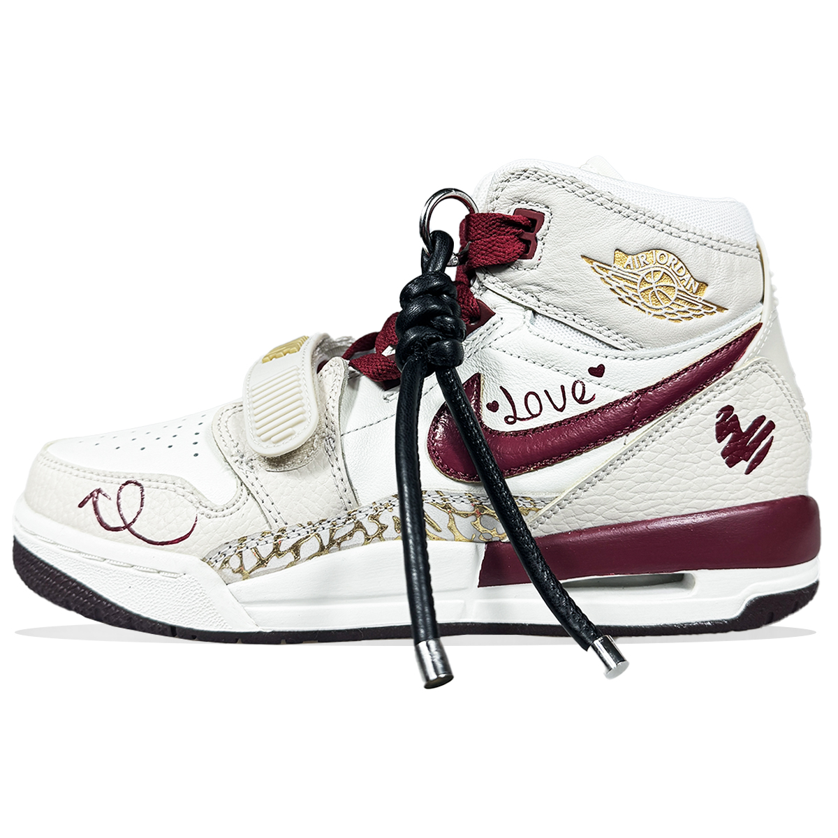 

Детские баскетбольные кроссовки Legacy 312 с противоскользящим износостойким верхом и высоким голенищем для подростков Jordan, бургундия