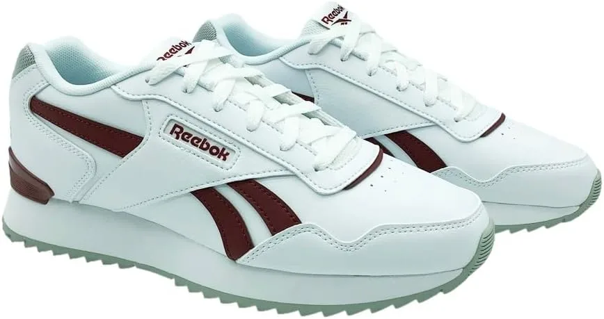 Кроссовки Reebok Unisex Glide Ripple Clip, белый/серый/бордовый — фото 2