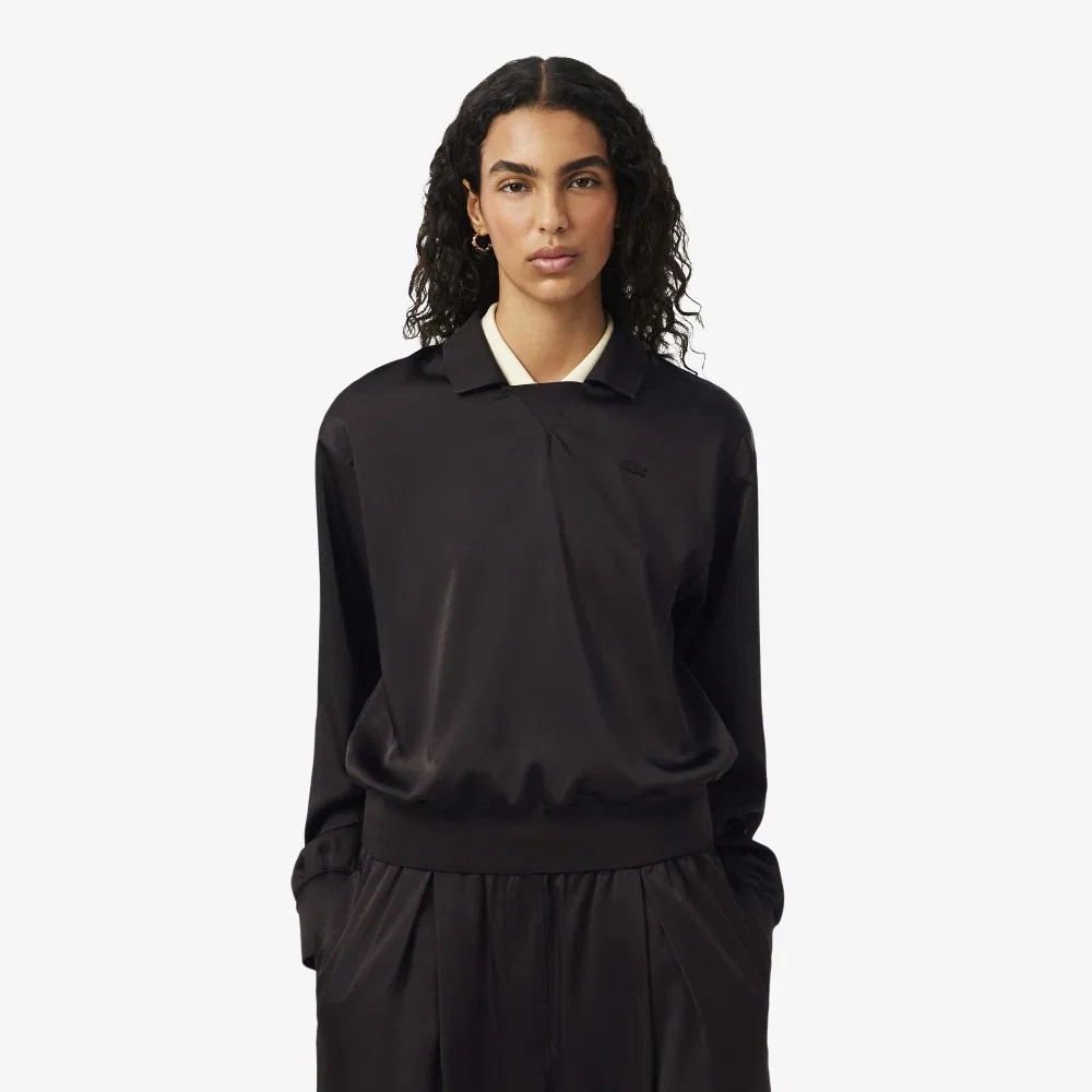 Топ-поло Lacoste Fluid Satin коричневый