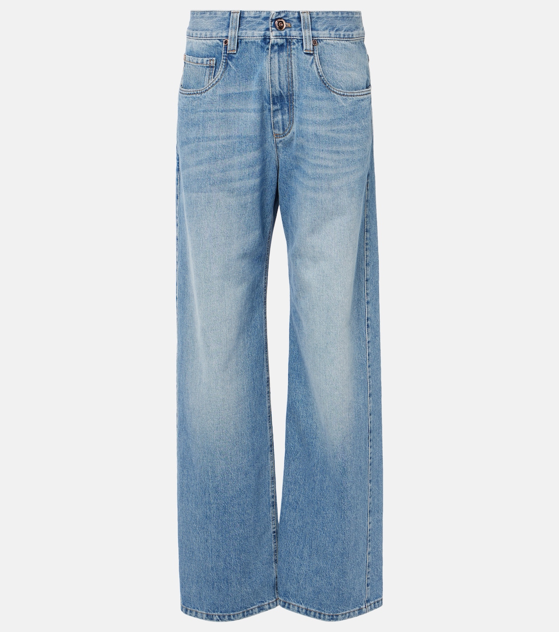 

Прямые джинсы средней посадки Brunello Cucinelli, Denim Scuro