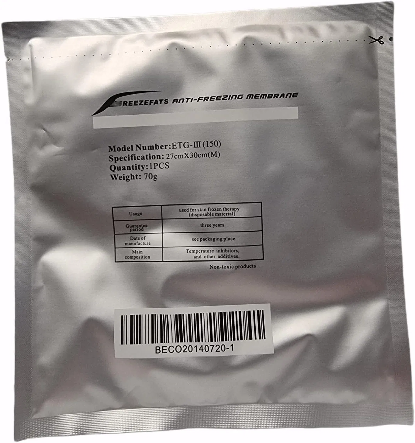 Мембраны антифризные для криолиполиза ETG-II (150), 27 x 30 см, 70 г, 20 шт. Bizzico
