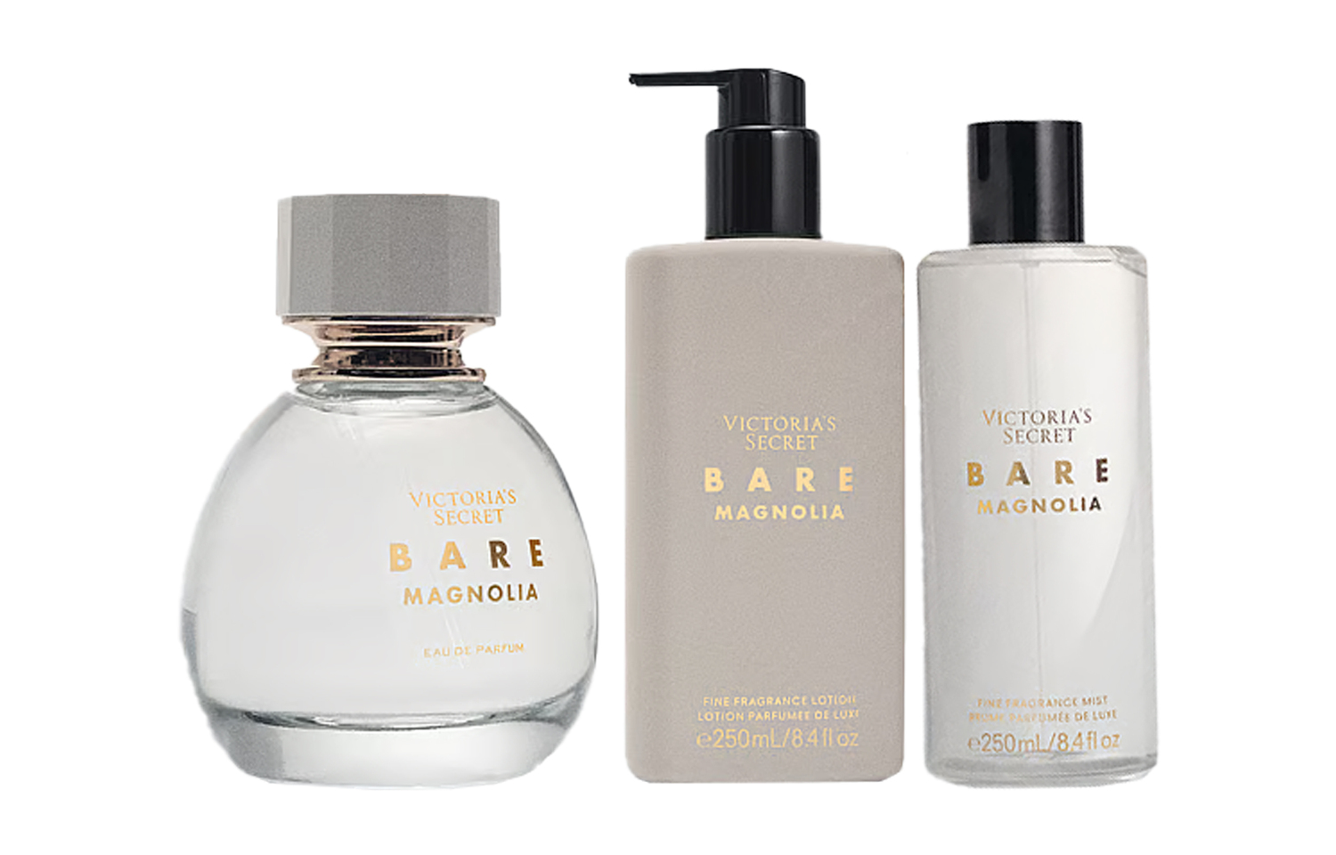 Набор спреев-лосьонов для тела Bare Magnolia Eau De Parfum 100мл+250мл+250мл Victoria's Secret — фото 2