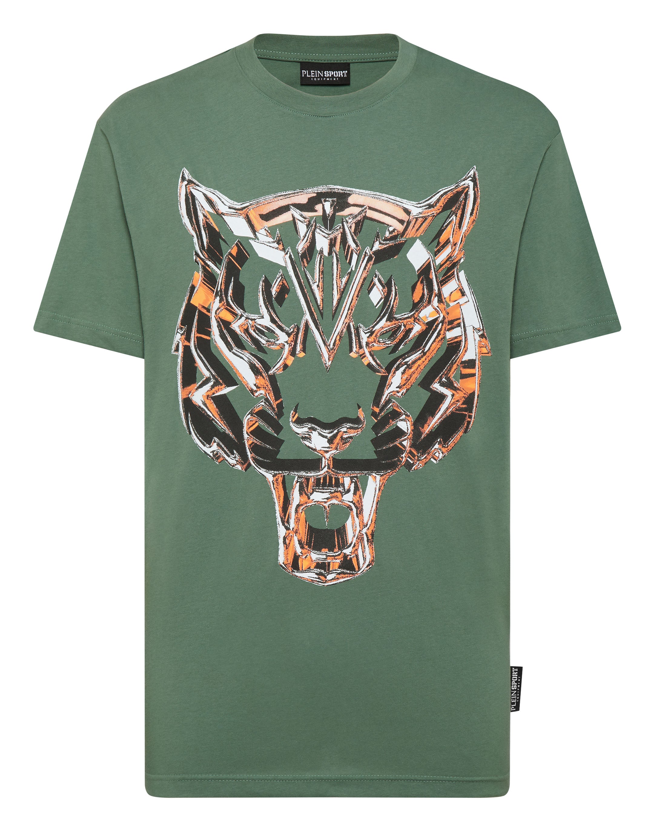 

Футболка с круглым вырезом SS Chrome Tiger PLEIN SPORT, цвет military