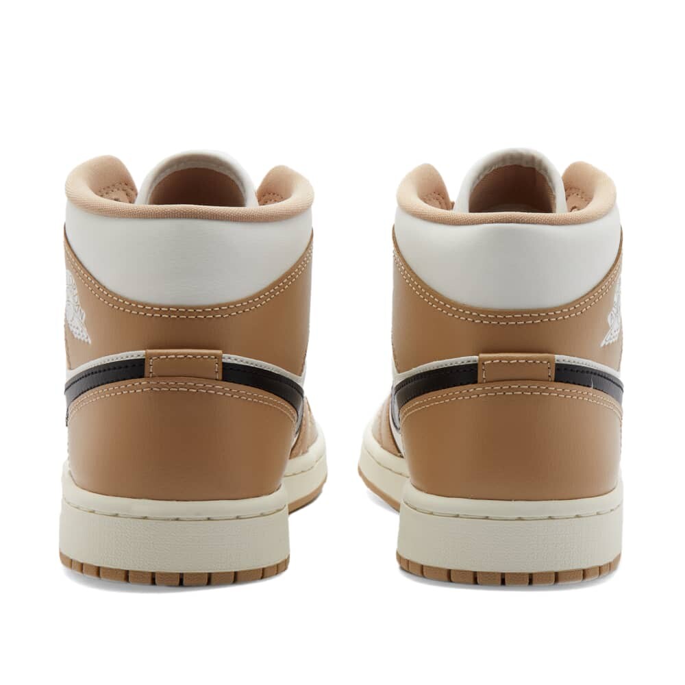 Кроссовки Air Jordan 1 Mid, коричневый/черный/белый — фото 3