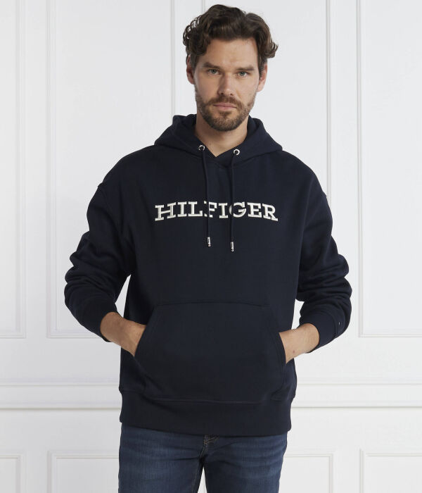 Свитер монотипный вышивка Regular fit Tommy Hilfiger, синий — фото 3
