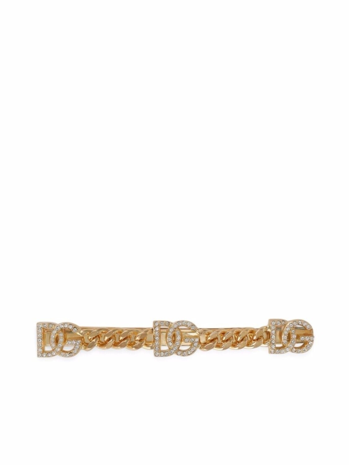 

Dolce & Gabbana заколка для волос с логотипом DG и стразами, золотистый