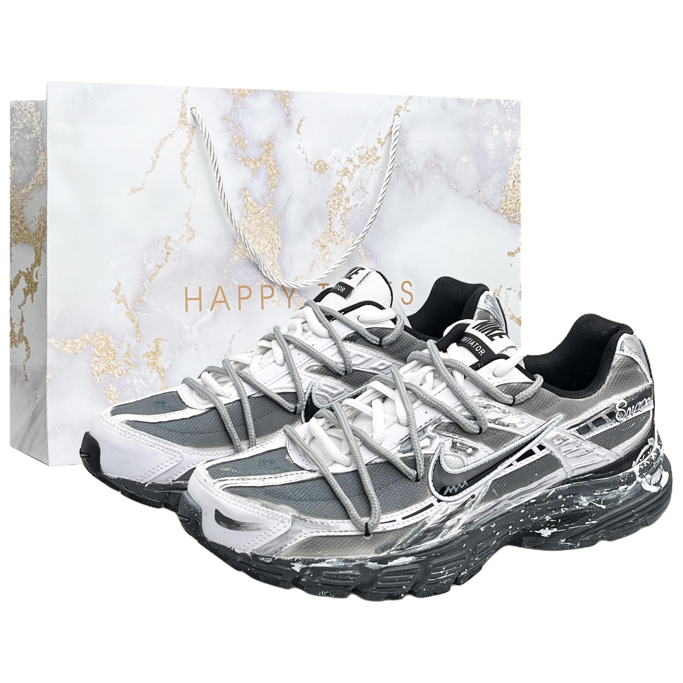 

Nike Кроссовки Initiator Abrasion Resistant, Breathable, Lightweight Low top Casual Running Shoes Unisex Black Gray White