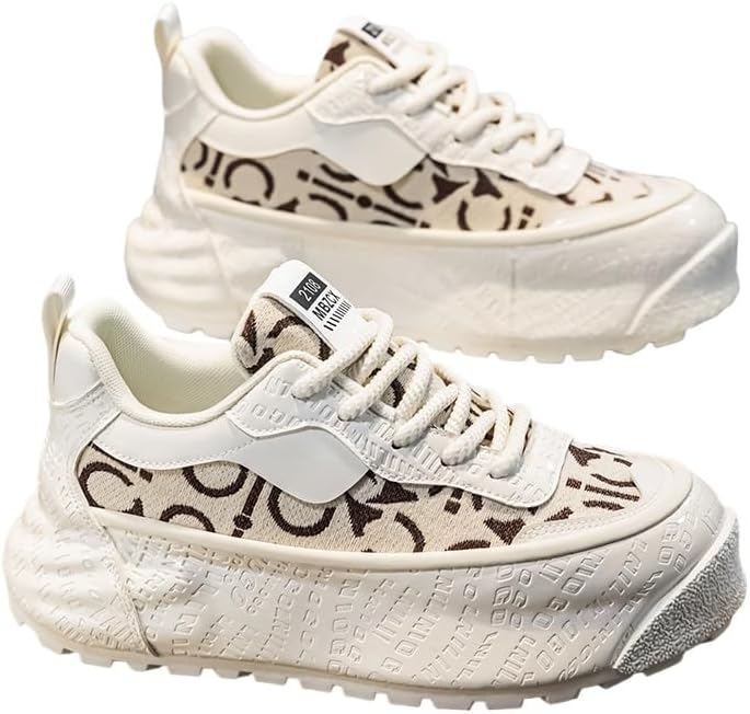 

Мужские модные кроссовки с вышивкой и принтом - с утолщенной подошвой для увеличения роста, легкие и стильные обувные кроссовки Clolinde, белый