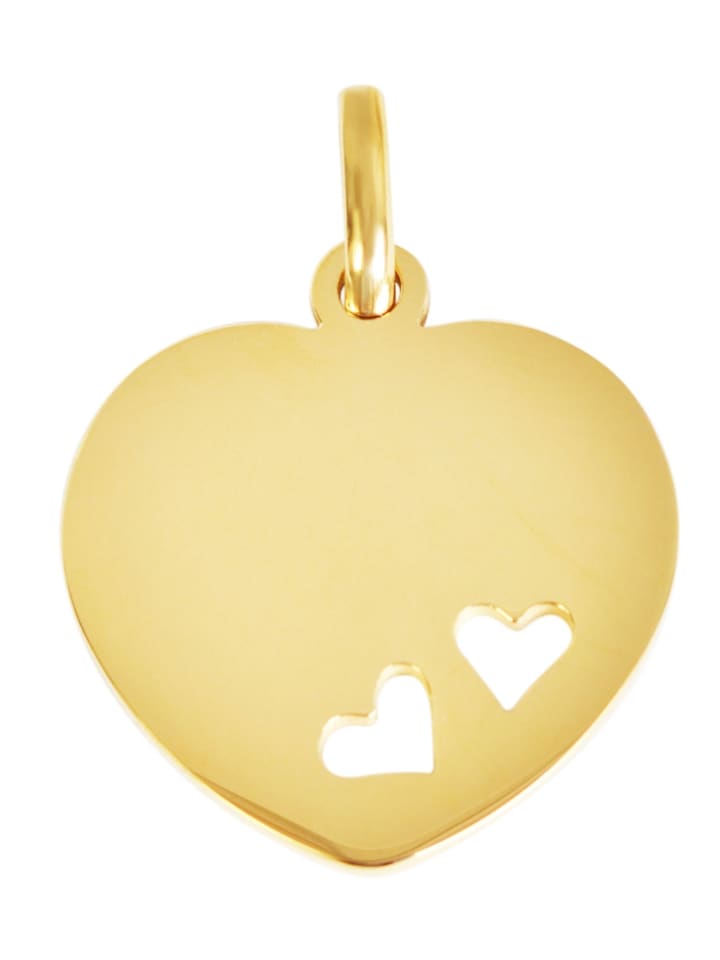 

Adeliás Женский кулон - кулон в форме сердца с гравировкой, из нержавеющей стали, золотистый