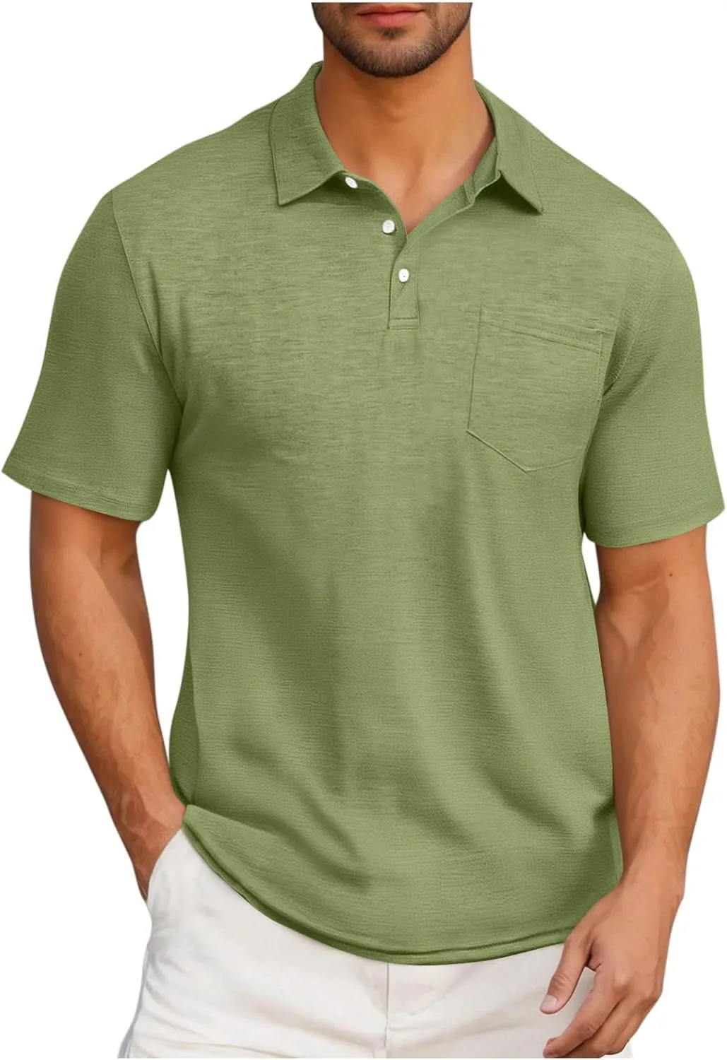 

Мужская футболка с воротником и карманом