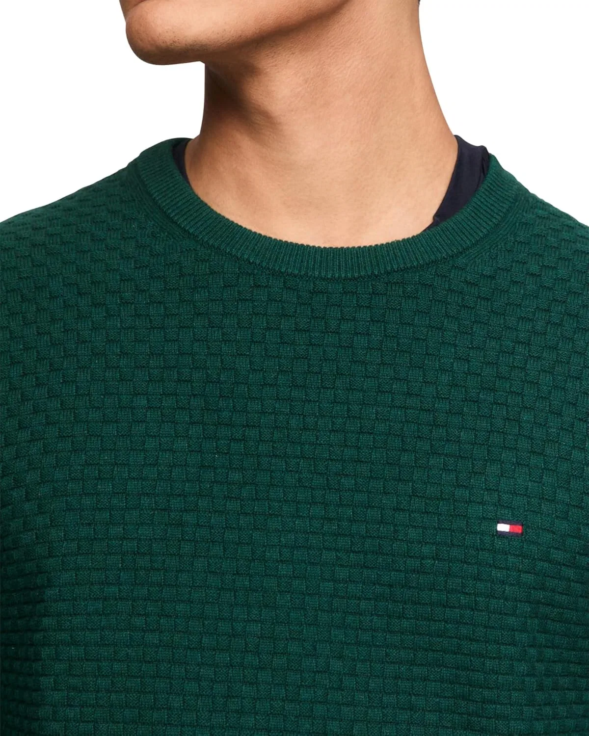 Tommy Hilfiger мужской свитер с текстурой вафли, легкий пуловер, доступен в размерах Big & Tall, зеленый — фото 2