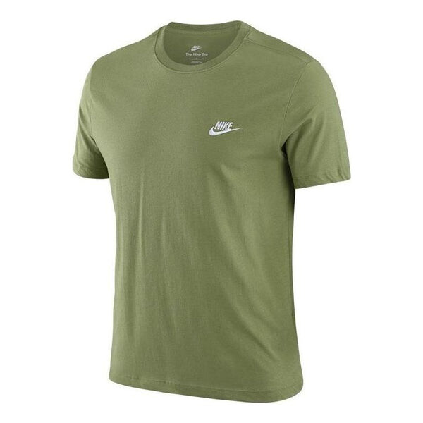 

Футболка Men's Nike Embroidered Logo Breathable Micro Mark Solid Color Short Sleeve Green T-Shirt, мультиколор