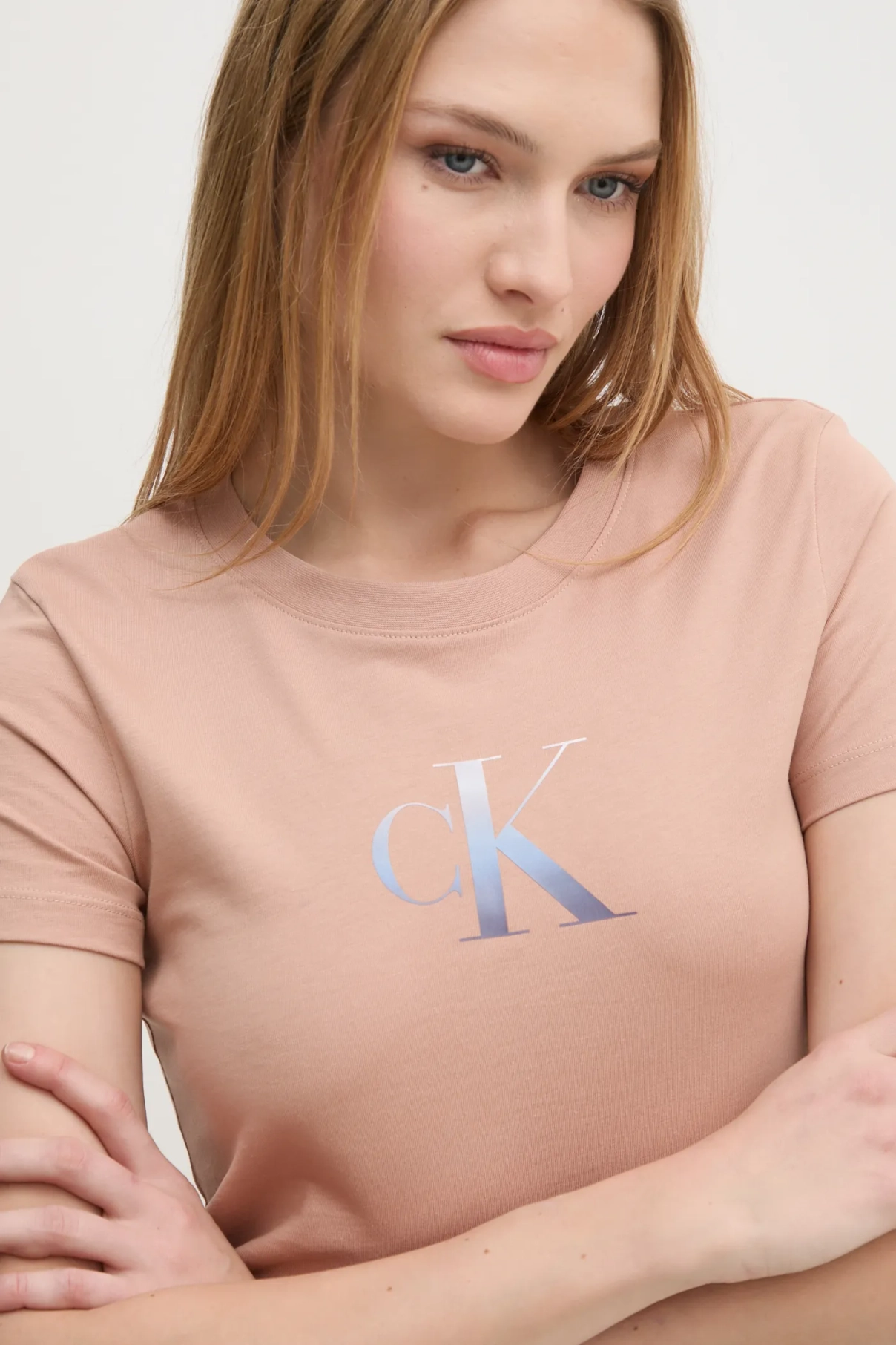 

Хлопковая футболка Calvin Klein Jeans, оранжевый