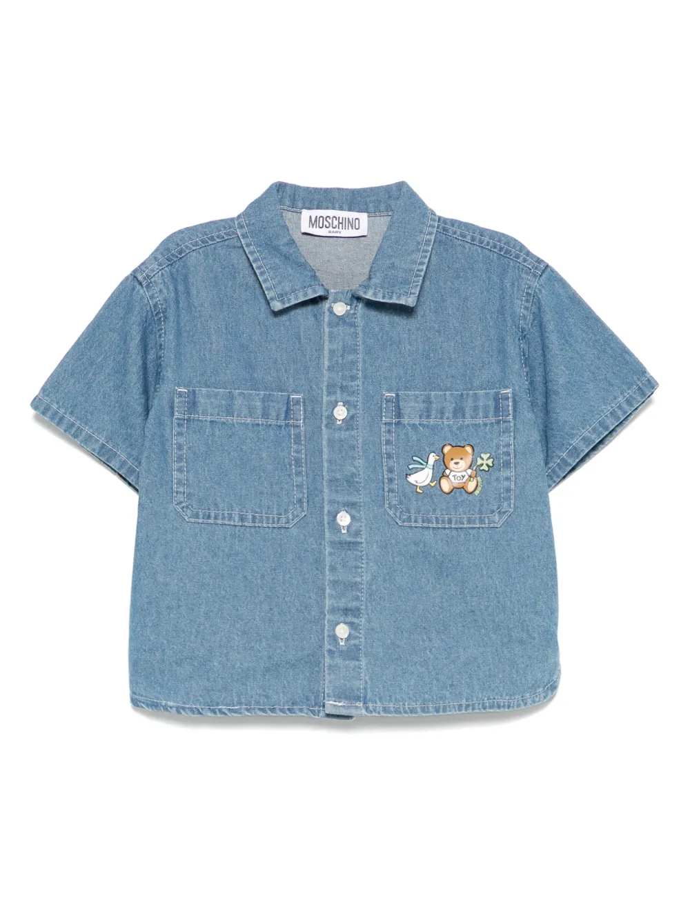 

Джинсовая рубашка Moschino Kids, синий