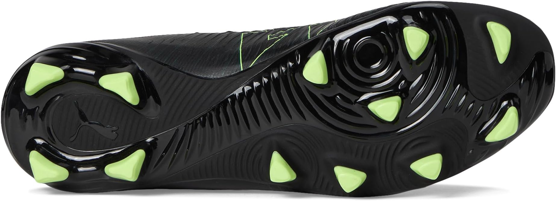 Кроссовки PUMA Future 8 Play Firm, Artificial Ground Soccer Cleats, цвет Black/Fizzy Light/Green Terrain — фото 3