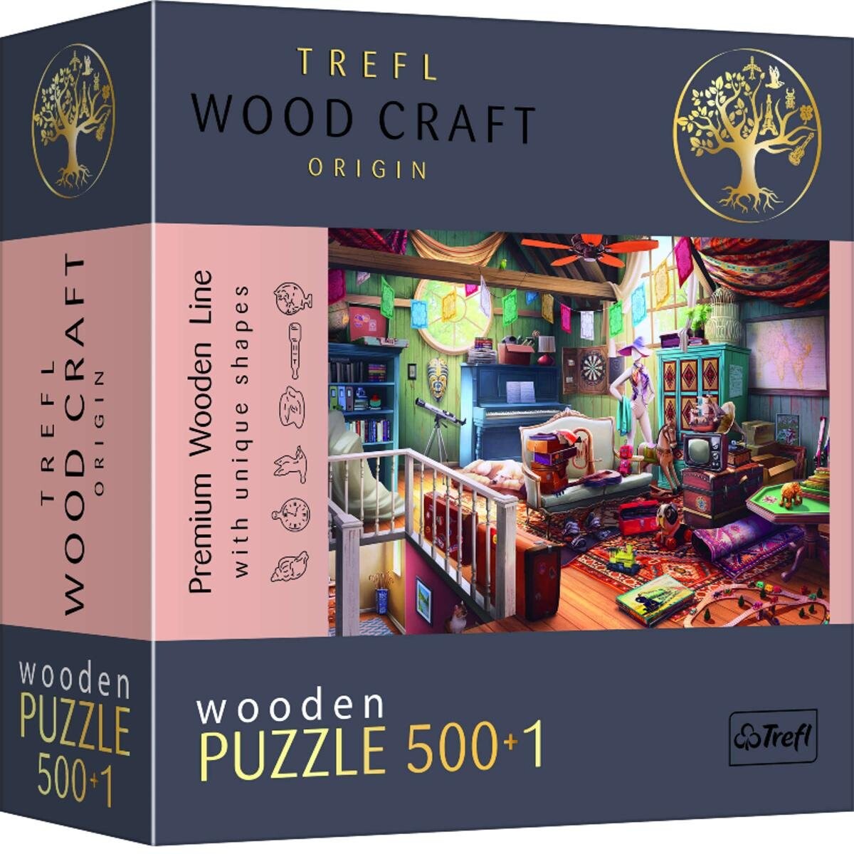 

Trefl, Пазл Wood Craft Сокровища на чердаке, 20179, 501 шт. Kids Euroswan