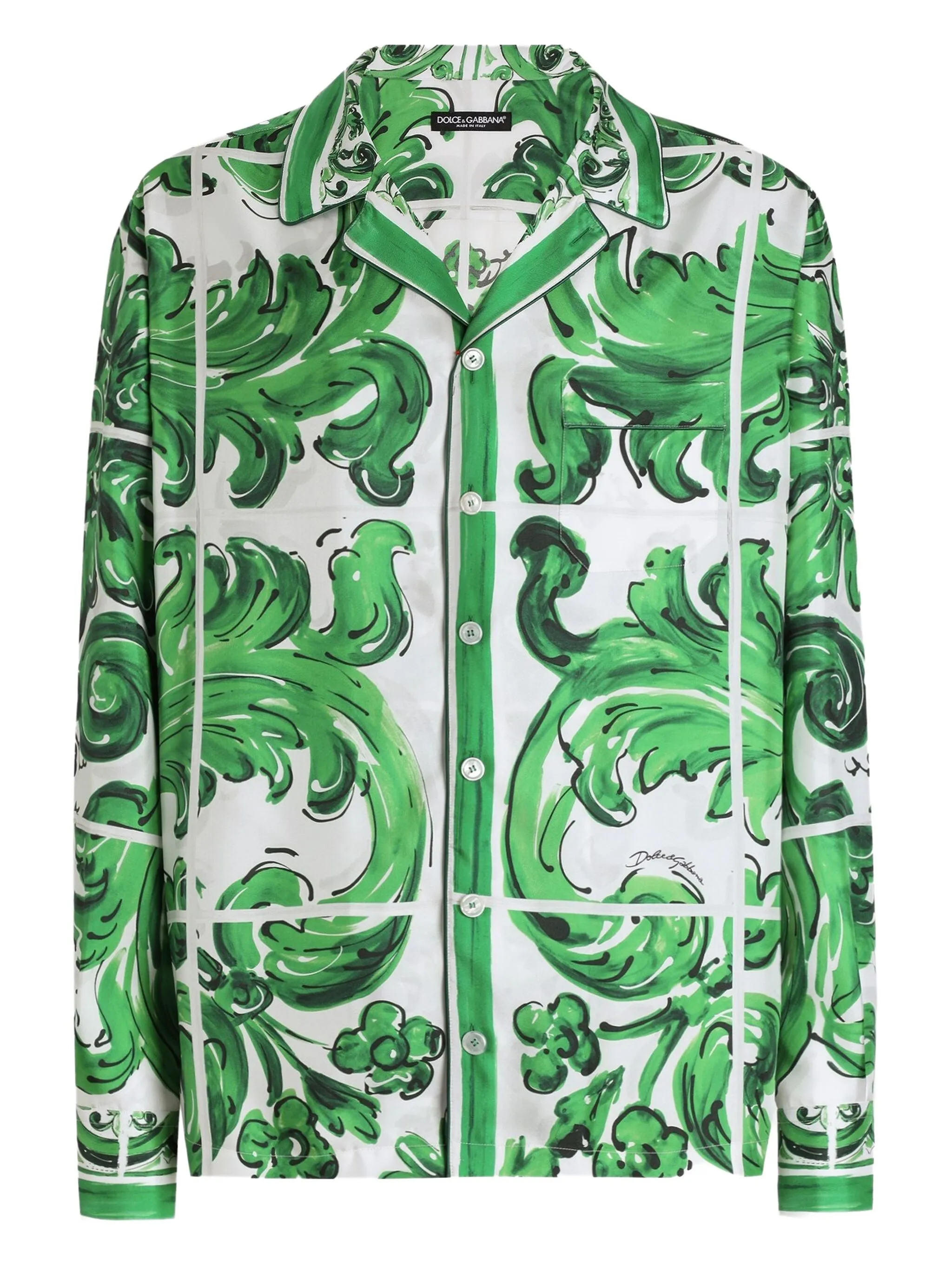 

Рубашка с принтом Majolica Dolce & Gabbana, зеленый