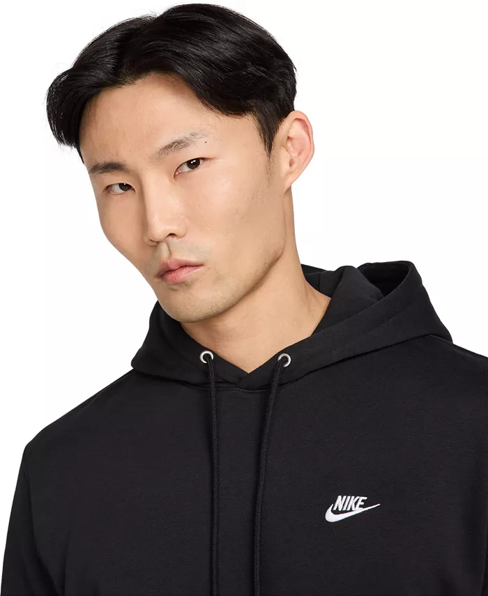 Мужской флисовый пуловер с логотипом Club Nike, черный — фото 3