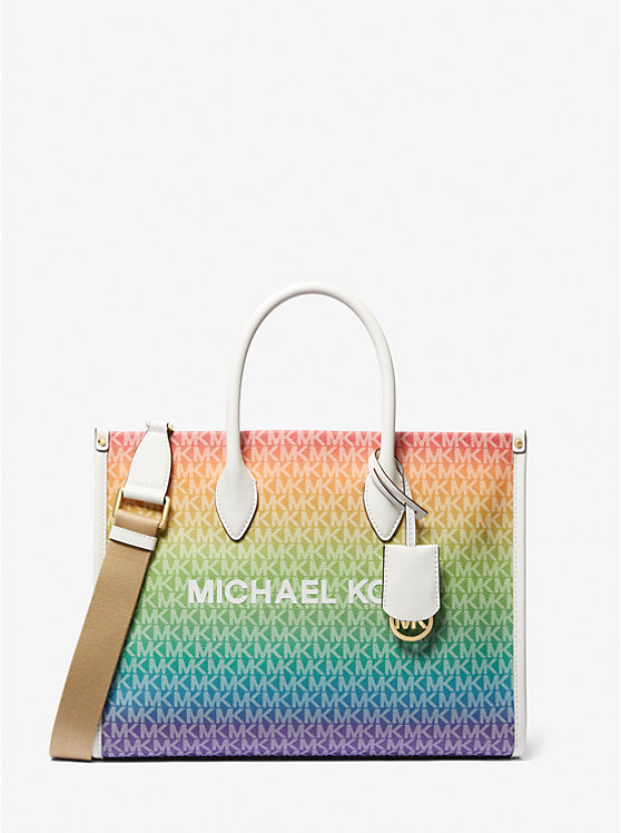 

Сумка-Шоппер Mirella среднего размера с радужным логотипом Michael Kors, мультиколор