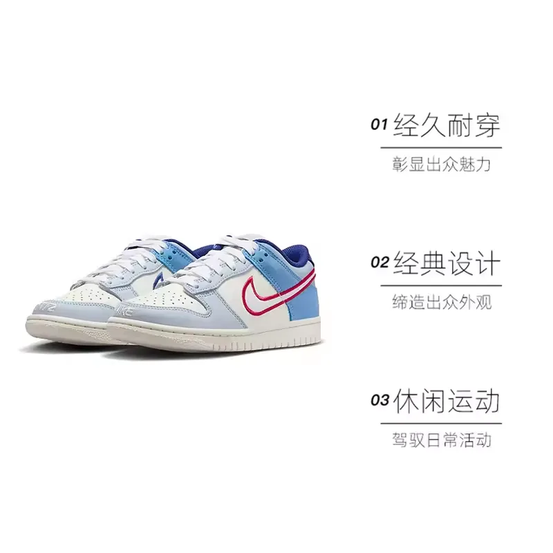 Кроссовки Nike Dunk Low Armory Blue Red Mesh GS — фото 4