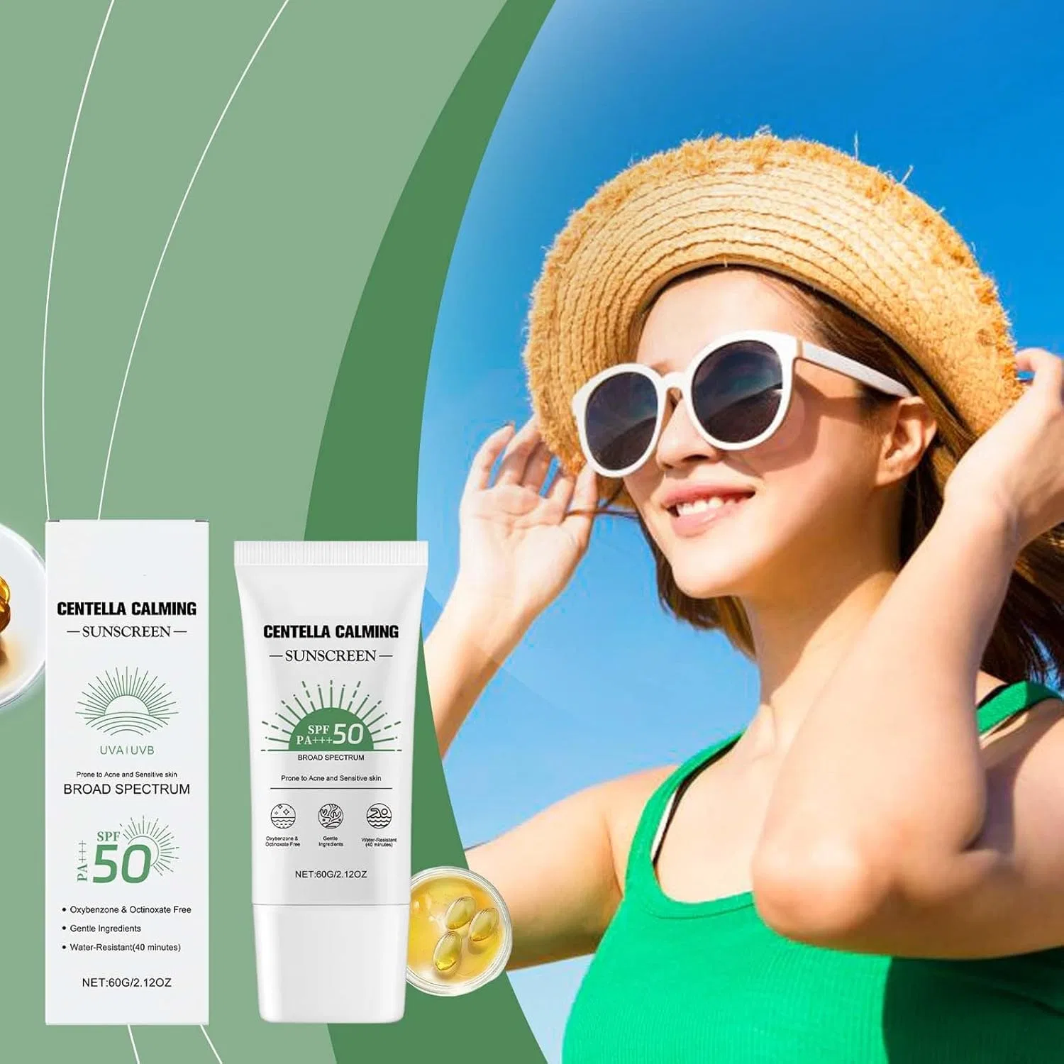Солнцезащитный крем Tsuboxa Combing Sunscreen увлажняющий успокаивающий белый 80 г Generic — фото 3