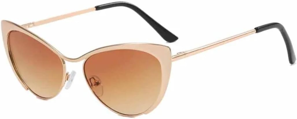 

Солнцезащитные очки с защитой от УФ-излучения UV400 | Оправа «кошачий глаз» | Линзы конфетных цветов для занятий спортом на открытом воздухе и вождения DSVIGF, Gold Tea