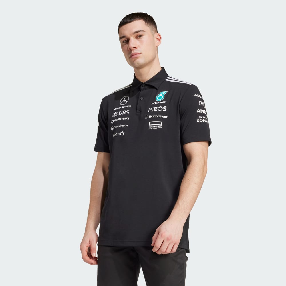 

Спортивная футболка Adidas MERCEDES - AMG PETRONAS FORMULA ONE TEAM POLO, черный/белый
