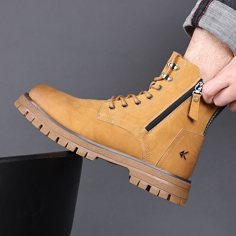 ZAMST Жёлтые короткие полусапоги Martin без подкладки мужские, цвет Yellow, Unlined Shoes — фото 3