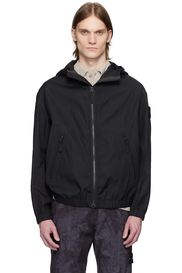 

Куртка из хлопка Supima с окрашиванием в безводной технике Stone Island, черный