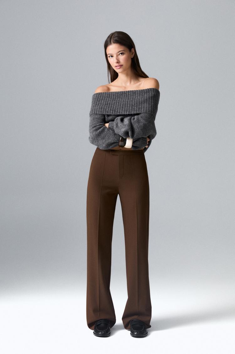 

Элегантные прямые брюки Pull And Bear, коричневый