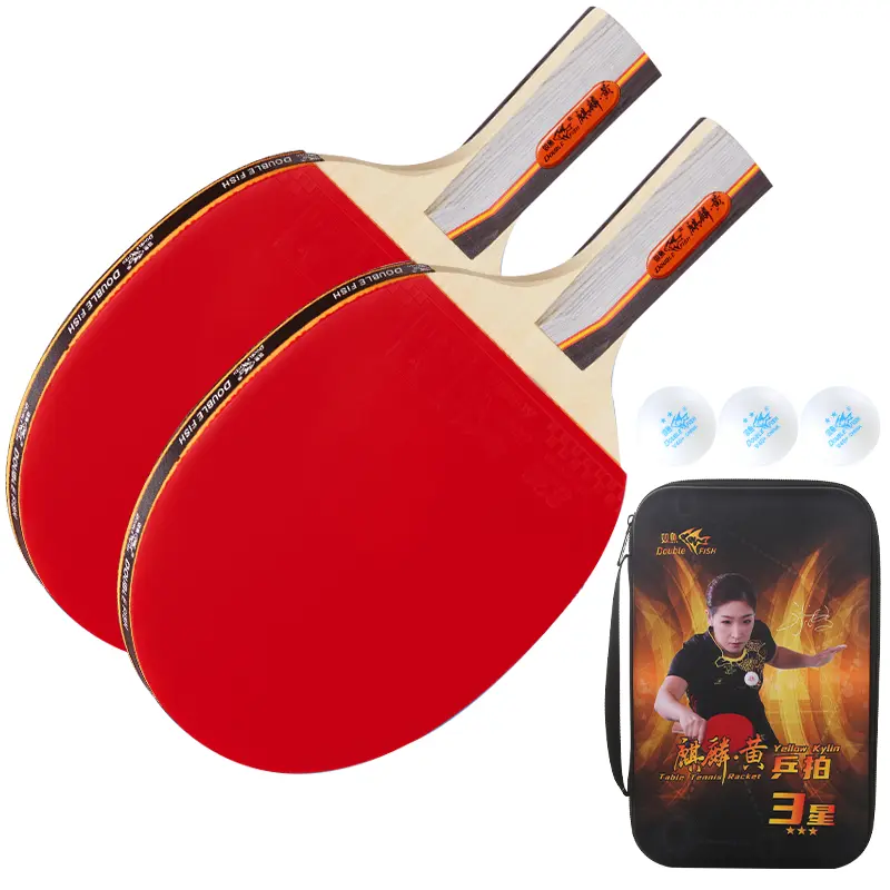 

Ракетка для настольного тенниса DOUBLEFISH All Wood DOUBLE FISH, [competition recommendation-qilin желтый]shakehand grip
