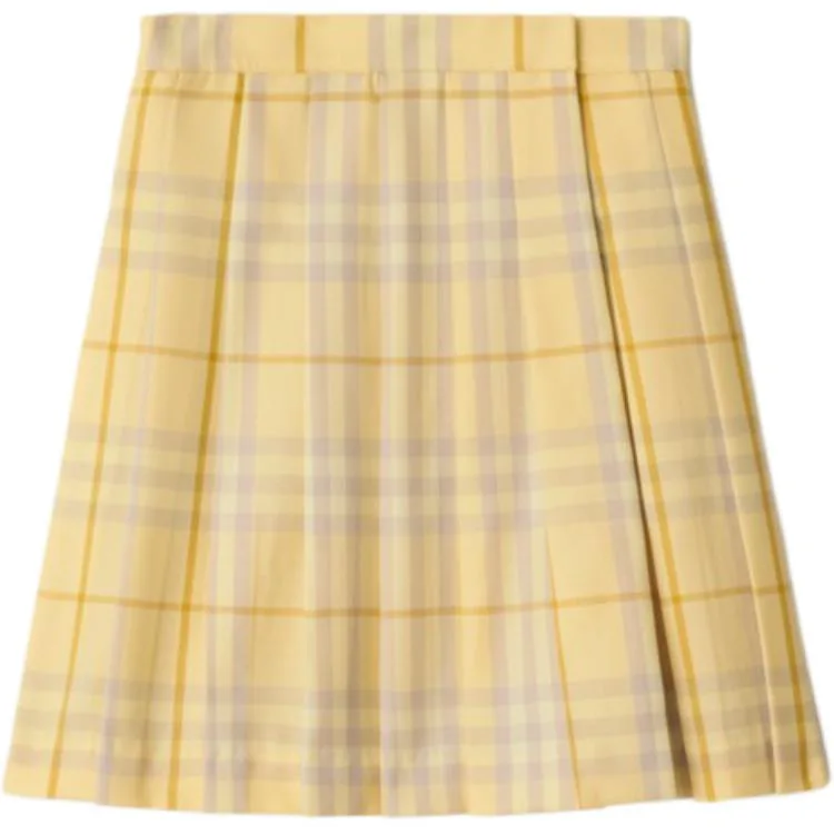 Burberry SS25 Plaid Moderate Skirt Весна-Лето Детская Желтая — фото 3
