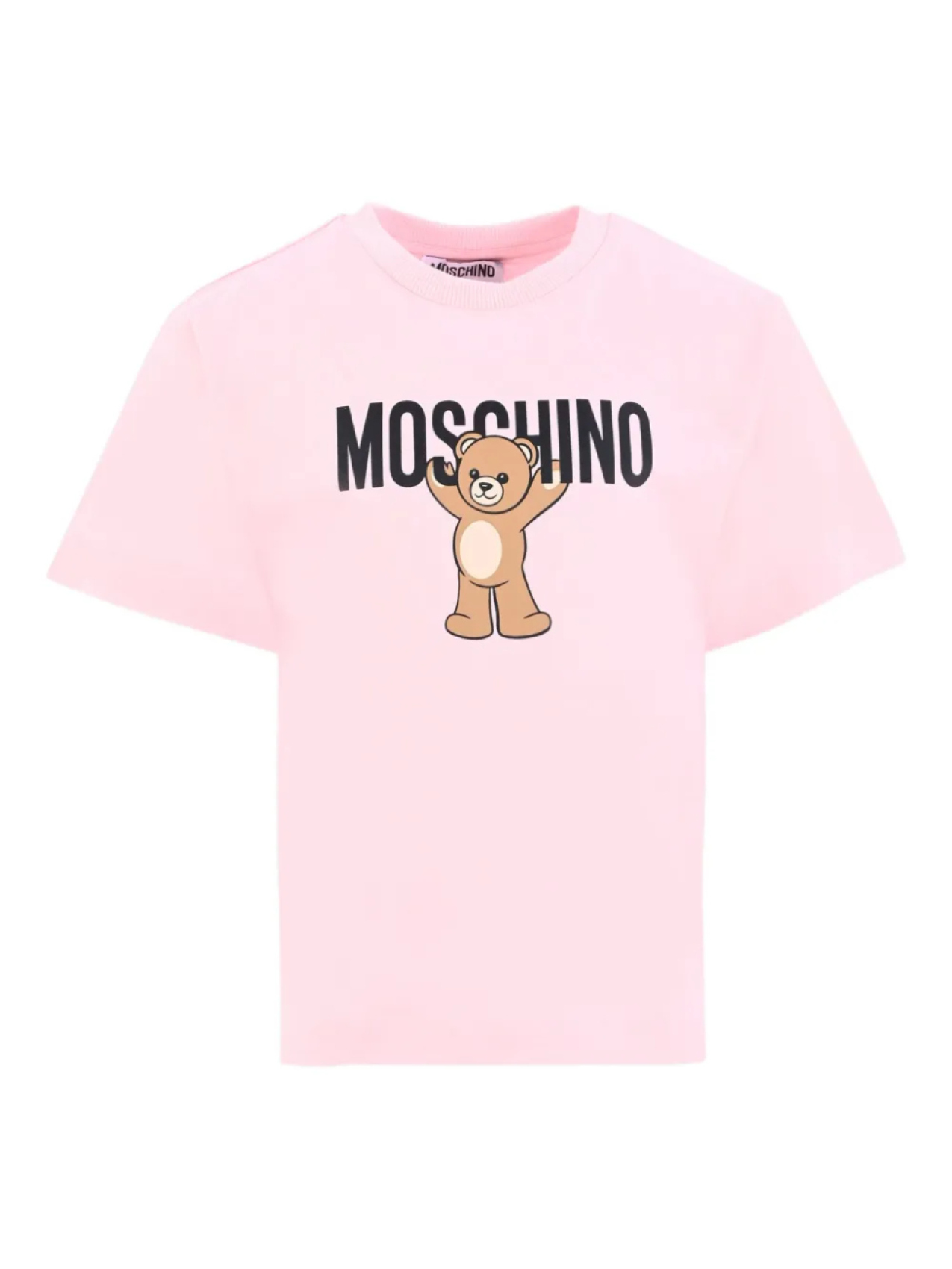 

Футболка Moschino Kids из хлопка с принтом «Тедди», розовый