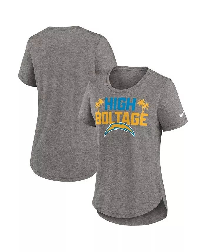 

Женская футболка цвета три-смеси Heather Charcoal Los Angeles Chargers Local Fashion Nike