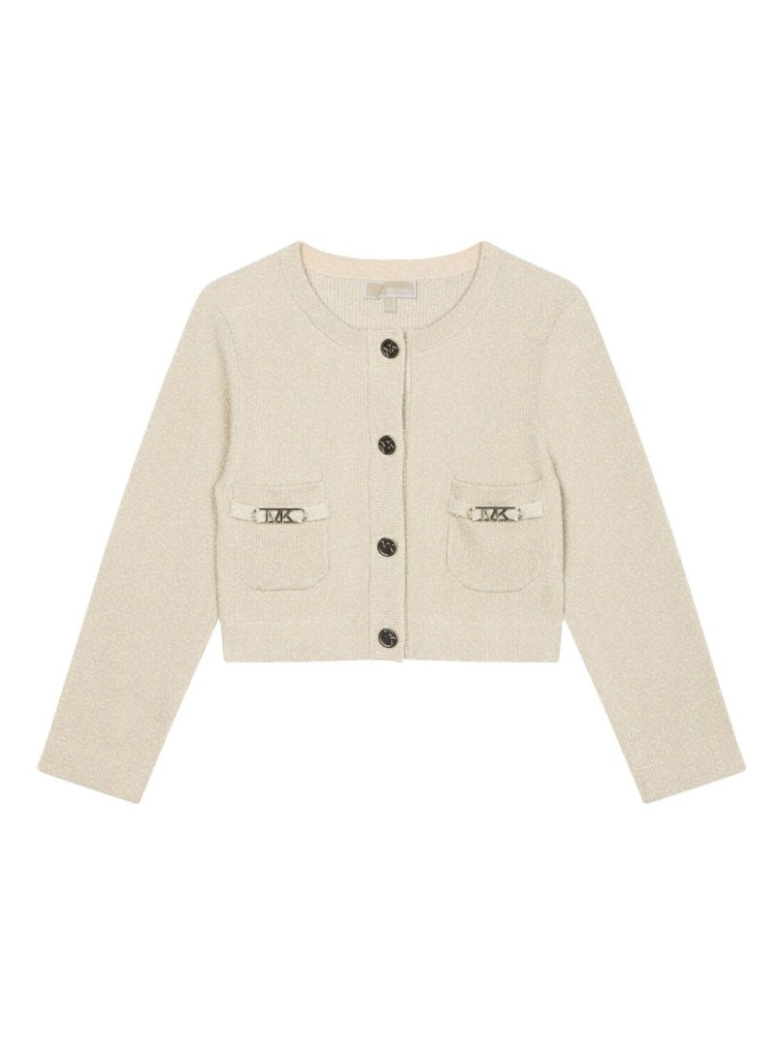 

Michael Kors Kids кардиган в рубчик с логотипом, нейтральный цвет
