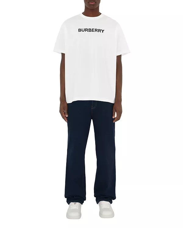 

Хлопковая футболка с логотипом Burberry, белый