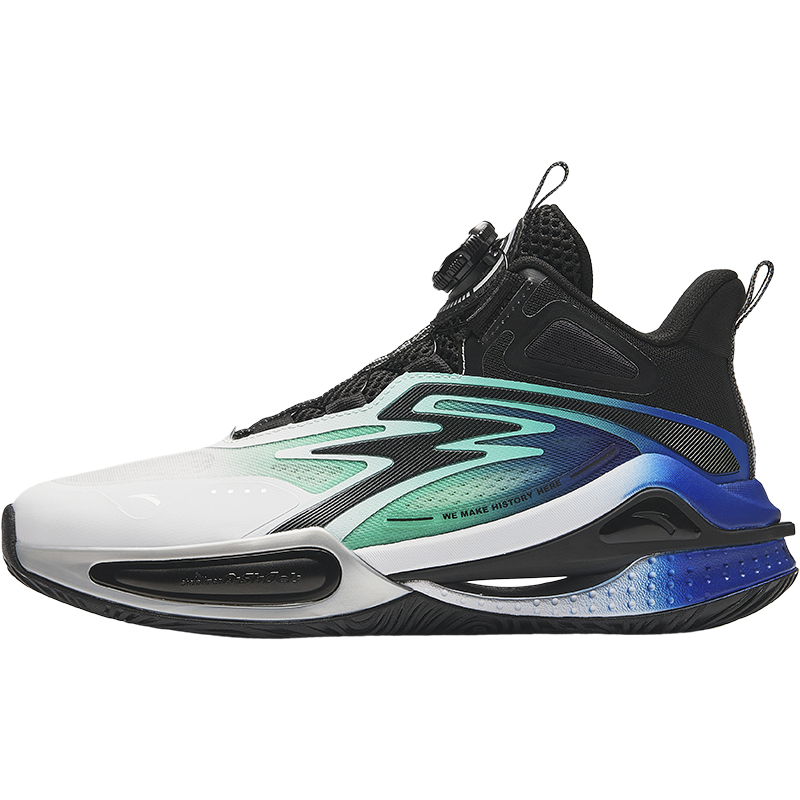 

Antakids Трендовые нескользящие износостойкие высокие детские баскетбольные кроссовки white/fluorescent aquatic/black