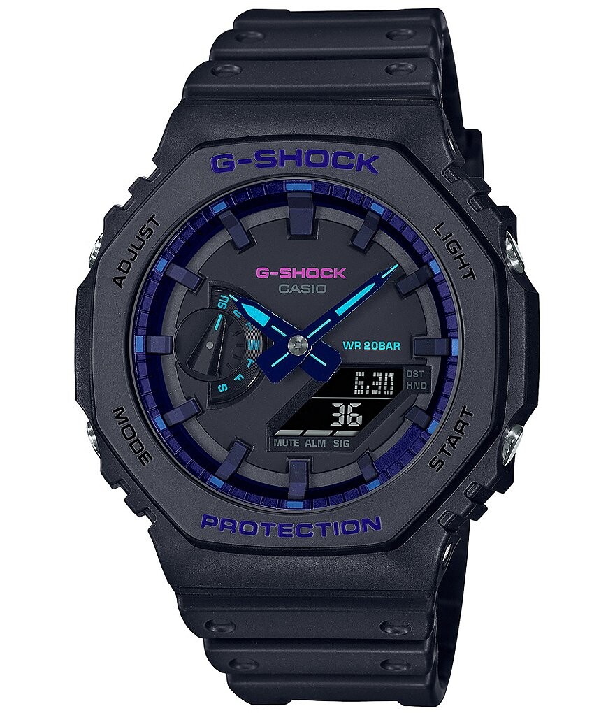 

Мужские часы G-Shock Ana Digi, черные и синие, ударопрочные, черный