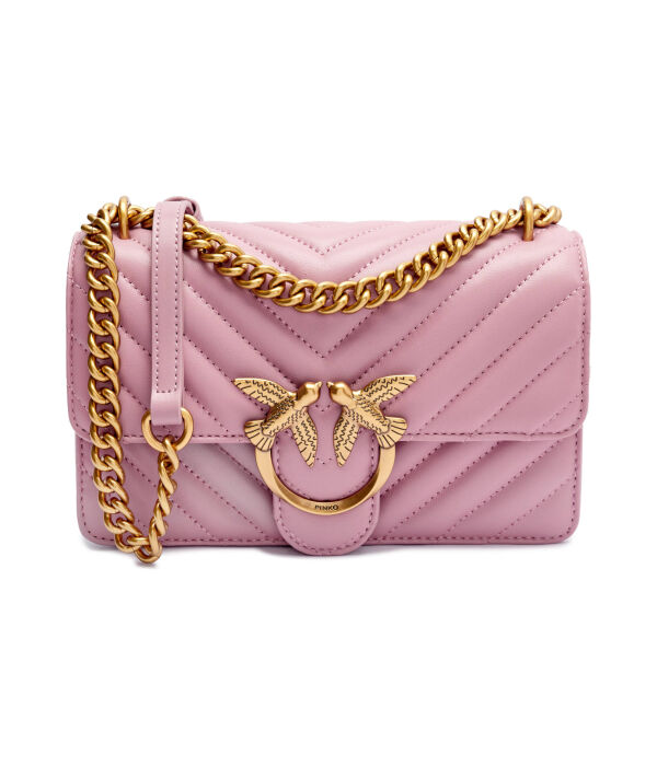 

Кожаная сумка через плечо love one mini Pinko, лавандовый