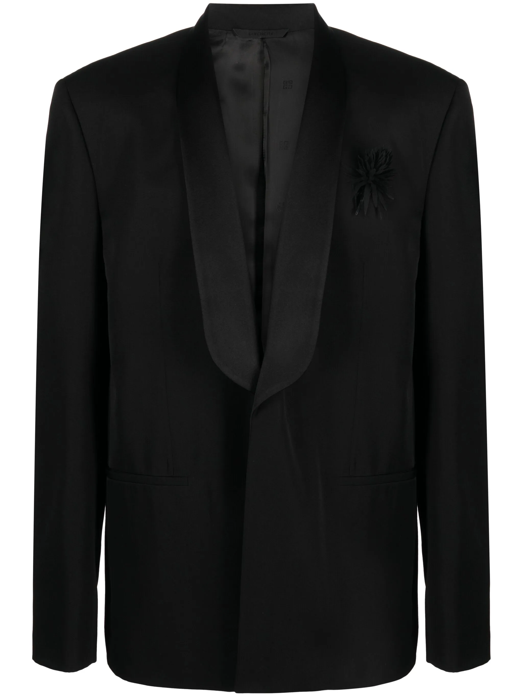 

Однобортный пиджак с лацканами-шалькой Givenchy, черный