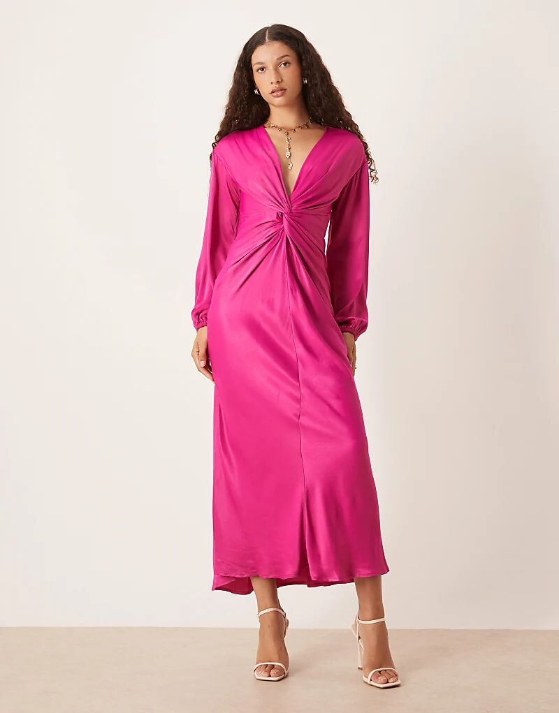 

Платье мидакси Nobody's Child Adina с узлом спереди розового цвета