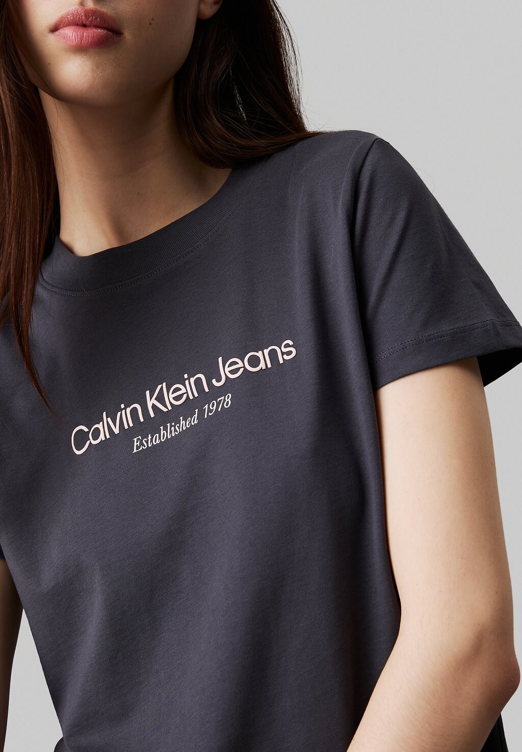 

Принт на футболке INSTITUTIONAL GRAPHIC Calvin Klein, темно-серый