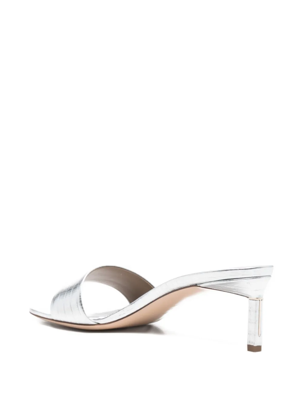 Босоножки из кожи с металлическим блеском Tom Ford, серебристый — фото 3