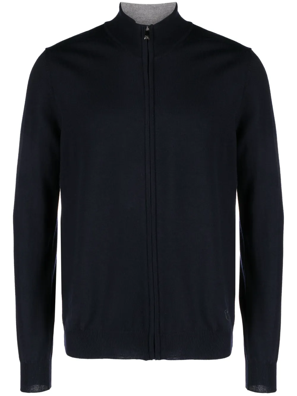 

Кардиган на молнии с нашивкой-логотипом Corneliani, синий