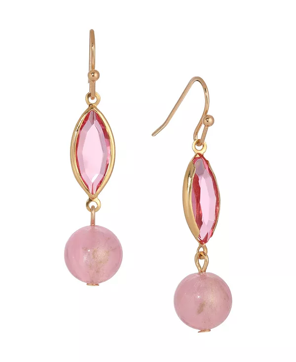 

Серьги-Подвески из стеклянных акриловых бусин 2028, pink