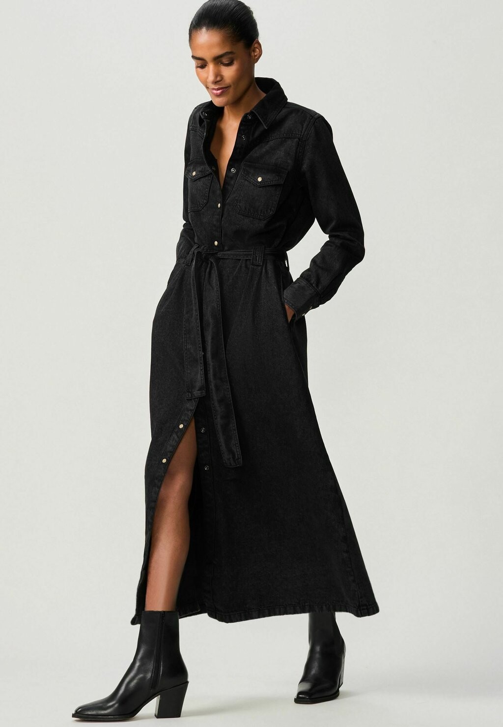 

Платье из денима WESTERN MIDI TALL REGULAR FIT Next, черный