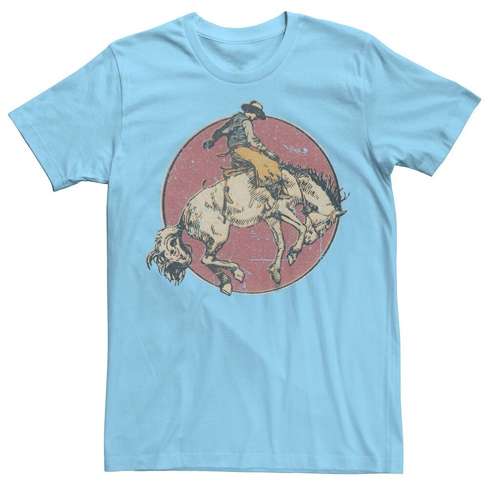 

Мужская футболка Cowboy Horse Rodeo Circle с рисунком и рисунком Generic, цвет Light Blue