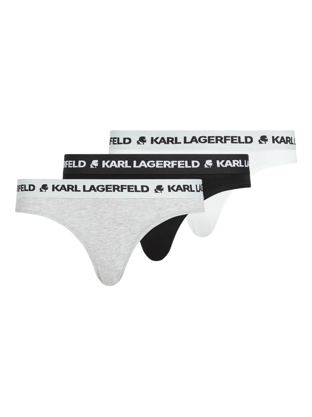 

Комплект из трех трусов-брифов с логотипом KARL LAGERFELD, серый