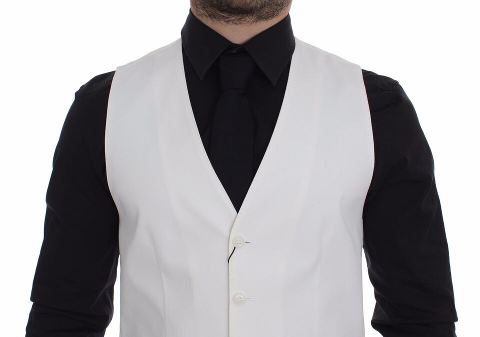 Элегантный белый жилет из хлопкового шелка Dolce & Gabbana — фото 2