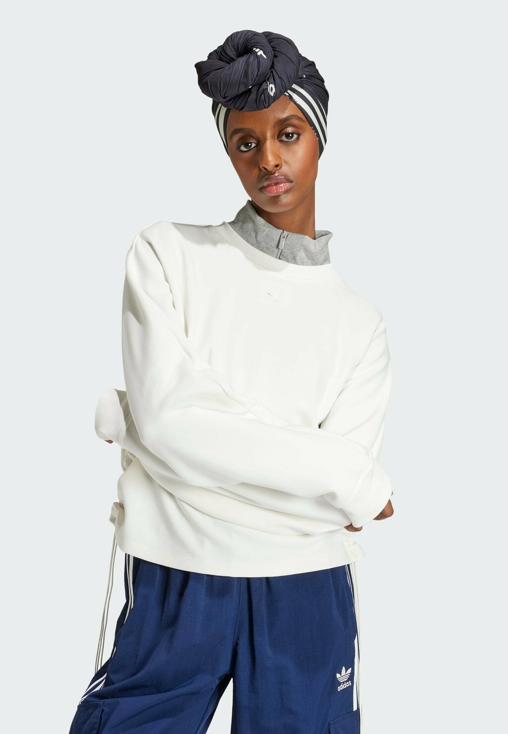 

Толстовка RUCHED 3-STRIPES LOOSE adidas, белый